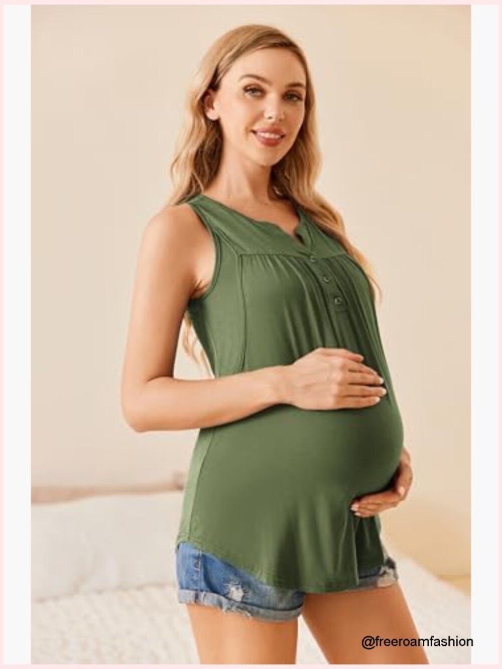 Maternity Nursing Tank Top Sleeveless Double Layer Breastfeeding Shirt - Picture 2 of 7